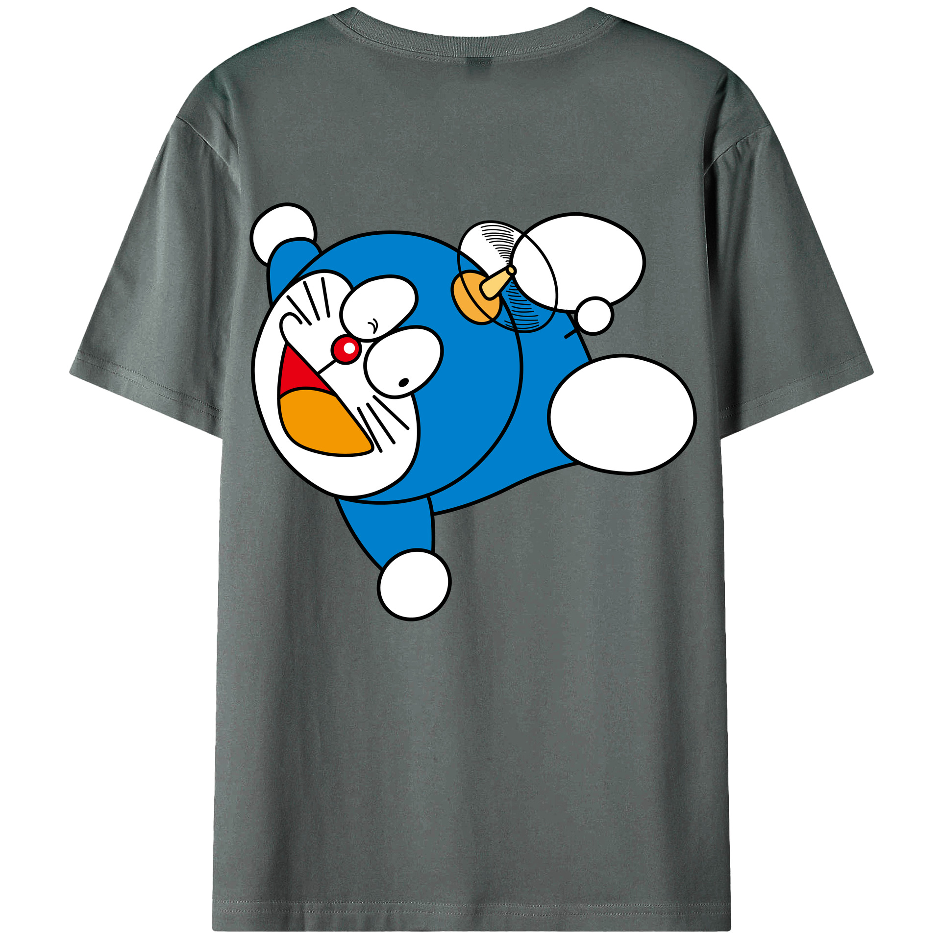 （画像用） ドラえもん Doraemon 綿100％ メンズ半袖Tシャツ（バックプリント） 通気性